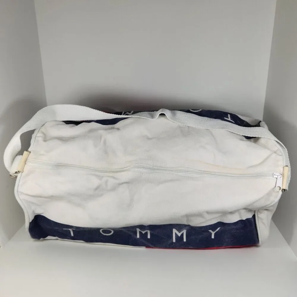 Vintage 1990s Tommy Hilfiger Canvas‎ Duffel Bag White